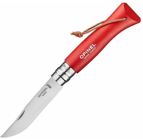 Couteau Opinel 8 VRI ROUGE + lien baroudeur